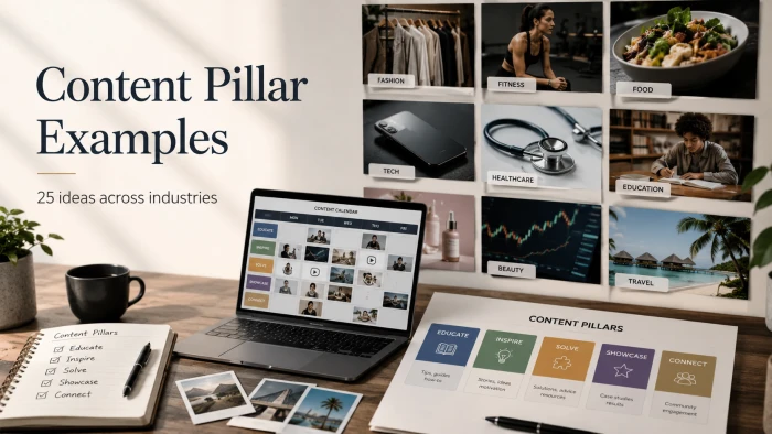 25 content pillar examples for different industries and brands.